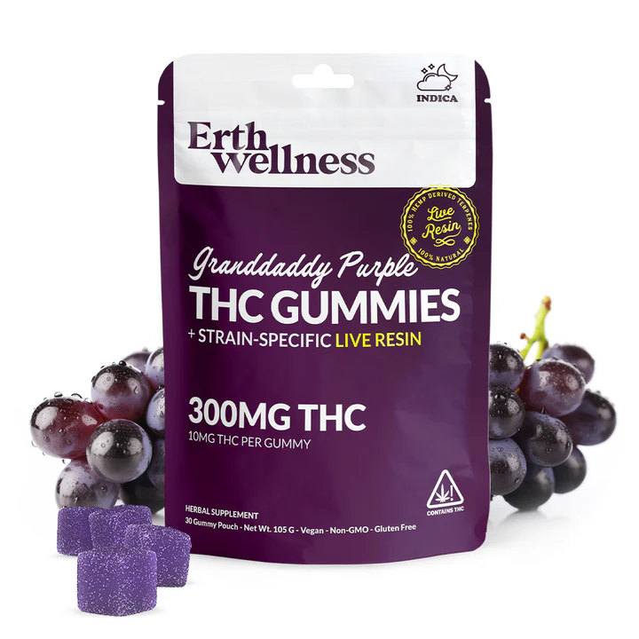 Δ9 THC Gummies – Granddaddy Purple – Live Resin (Indica) – 300mg