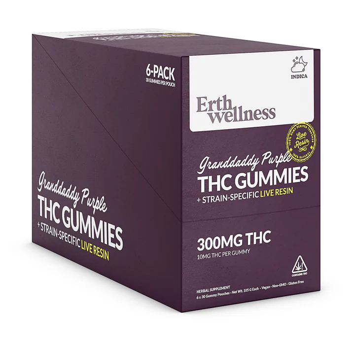 Δ9 THC Gummies – Granddaddy Purple – Live Resin (Indica) – 300mg - Image 3