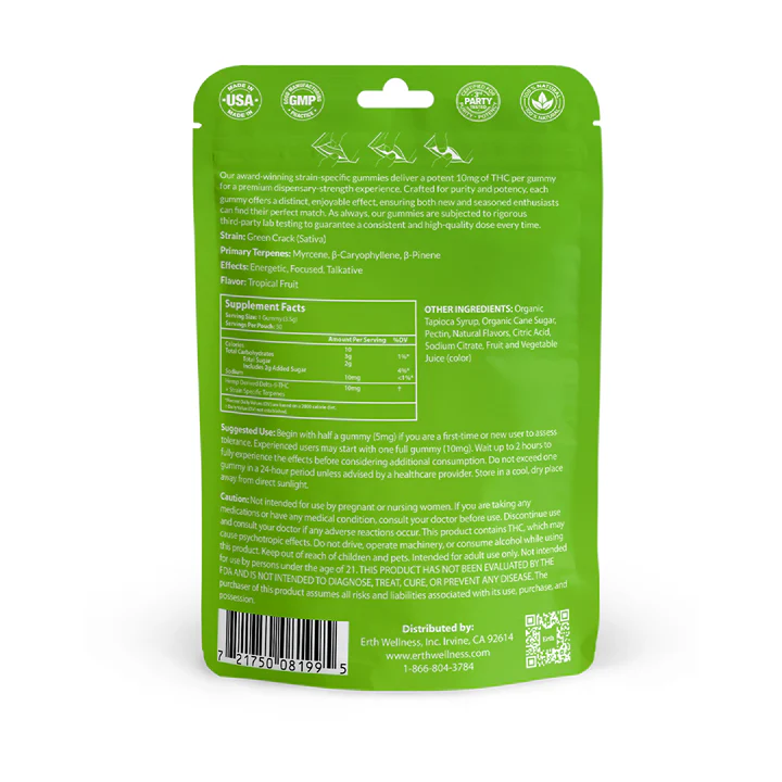 Δ9 THC Gummies – Green Crack – Strain Specific (Sativa) – 300mg - Image 4