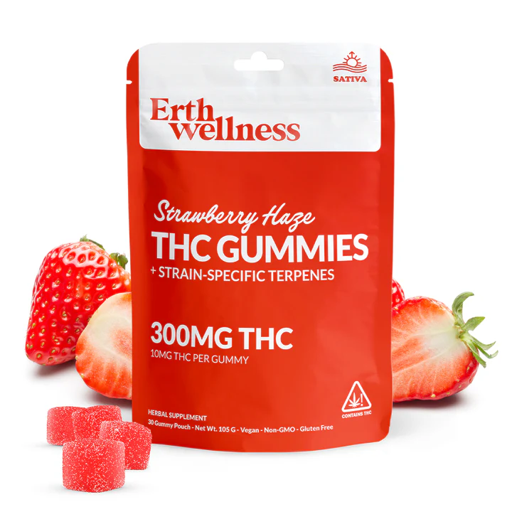 Δ9 THC Gummies – Strawberry Haze – Strain Specific (Sativa) – 300mg
